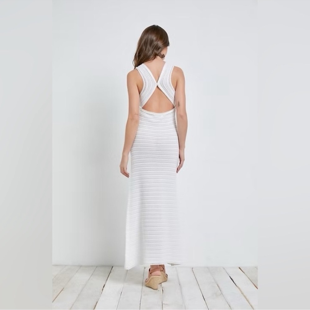 NWT Mustard Seed White Sleeveless Maxi Dress Size S - Picture 3 of 9